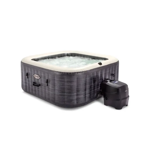 Intex PureSpa Greystone Deluxe 28450NP – kvadratni jacuzzi sa slanom vodom, 4 osobe, 175 × 175 cm