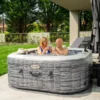 Intex PureSpa Greystone Deluxe 28450NP – kvadratni jacuzzi sa slanom vodom, 4 osobe, 175 × 175 cm