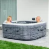 Intex PureSpa Greystone Deluxe 28450NP – kvadratni jacuzzi sa slanom vodom, 4 osobe, 175 × 175 cm