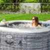 Intex PureSpa Greystone Deluxe 28450NP – kvadratni jacuzzi sa slanom vodom, 4 osobe, 175 × 175 cm