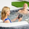 Intex PureSpa Greystone Deluxe 28450NP – kvadratni jacuzzi sa slanom vodom, 4 osobe, 175 × 175 cm