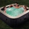 Intex PureSpa Greystone Deluxe 28450NP – kvadratni jacuzzi sa slanom vodom, 4 osobe, 175 × 175 cm